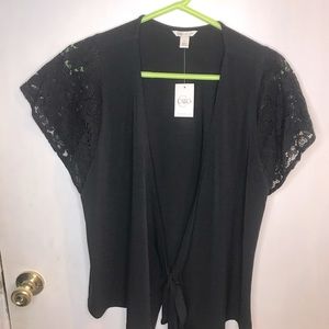 Cato black wrap top size Medium